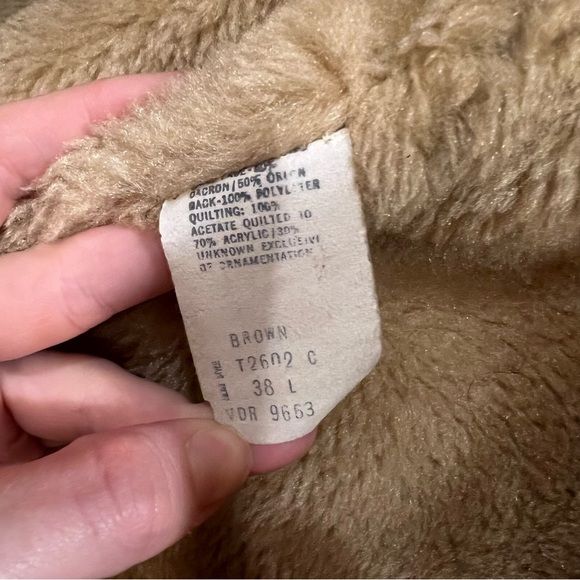 JC Penney Leather Jacket Mens 38 Brown Suede Sherpa Lined Vintage Ranch Cowboy - Picture 8 of 9